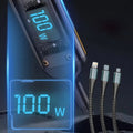 3-In-1 USB 100W 6A Fast Charger Cable Car USB to Type-C Micro LIGHTNING Cable for Iphone 16 15 14 13 Samsung Xiaomi Huawei